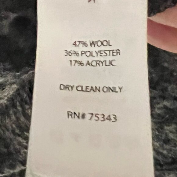 Willi Smith Wool Black Asymmetrical Drape Cardigan Knit Cowl Neck Blazer (Large) - Picture 6 of 7